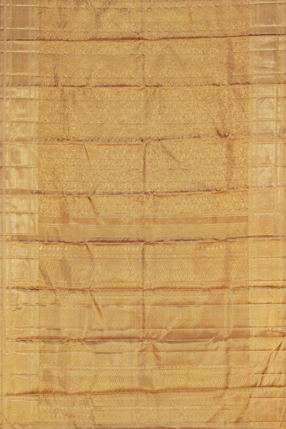 Image of Kanchipuram Silk Brocade Gold Saree